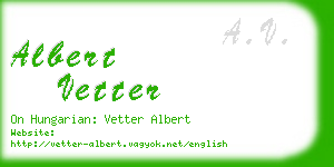 albert vetter business card